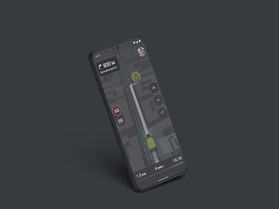 Waste Management Company — Mobile app for garbage truck drivers android app dark theme driver garbage truck maps navigation route ui ux