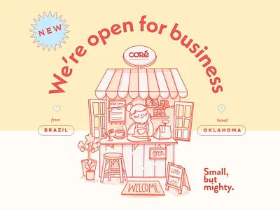 Coré Creative Studio <3 branding brazil cafe coffee shop design brand graphic designer illustration kawaii logo market oklahoma personal branding portfolio store women