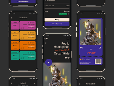 Vienna Opera House App accessibility booking booking flow calendar checkout dark mode europe interface ios opera house oscar wilde payment play pricing reservation seating chart seating map theater theatre tickets