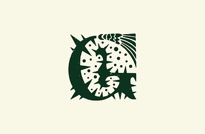 Living G Monogram branding design flower handlettering illustration lettering logo monogram plant procreate thorn typography ui vector