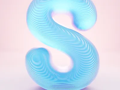 36 Days of Type: S 3d futuristic glass illustration type design