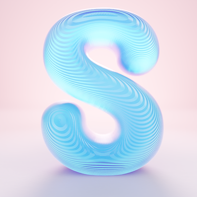 36 Days of Type: S 3d futuristic glass illustration type design
