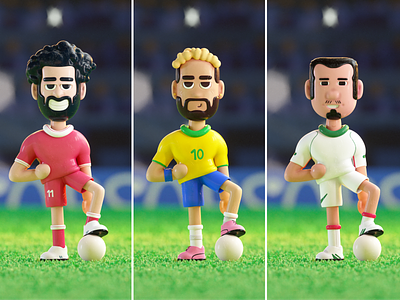Football - Toy Characters 3d 3d character 3d design 3d toy 3d work agency animation app c4d character character design fifa football toy toy character web