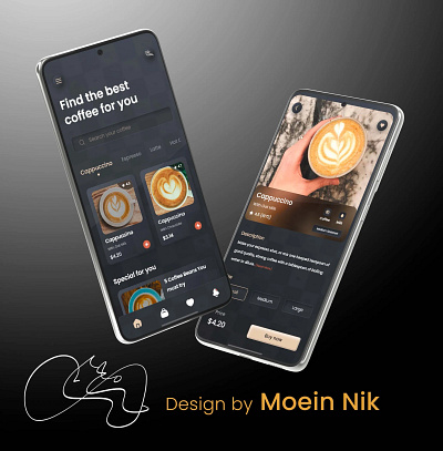 cafe app branding design graphic design ui uiux ux web xd