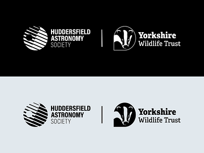 Huddersfield Astronomy Society - Brand (Dual branding) astronomy brand dual branding earth huddersfield logo moon planets space