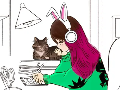 WIP of lofi me w/ my Arthur boi character design digital illustration illustration illustrator procreate