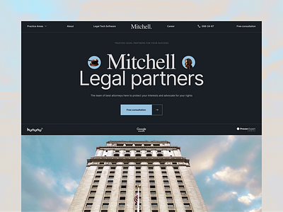 Law firm website concept big typography blue branding hero section landing page law firm law firm website design lawyers legal typography ui uxui website design