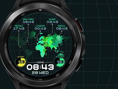 watchface design 14 - WRLD_00 applewatch design galaxywatch graphic design illustration smartwatch ui watch