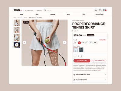 E-commerce website categories cloth website ecommerce ecommerce menu ecommerce website email subscription footer design menu online shop product catalog product description product page design sport sport cloth sports website tennis skirt testimonials ui ux uxui