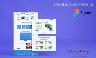 Travel Agency Website Design agency branding editable figma graphic design mokups package travel ui ui ux design webdesign website