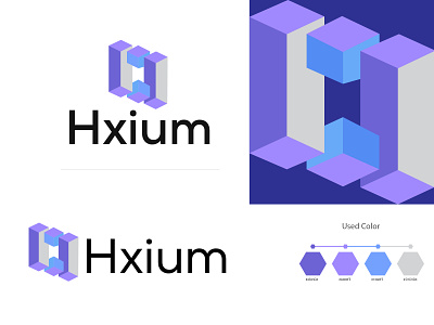 Hxium 3D Logo abstract logo branding creative logo design illustration logo logo designer modern logo ui vector