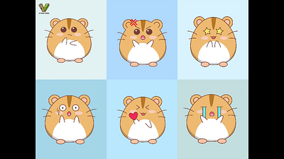 Hamster - Cute simple vector 2d cartoon character cartoon animal gif