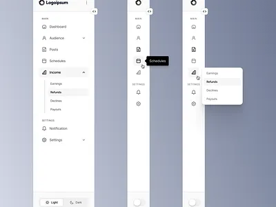 Sidebar For Dashboard in Light Theme amazing design branding ui ui ux ui design webpage