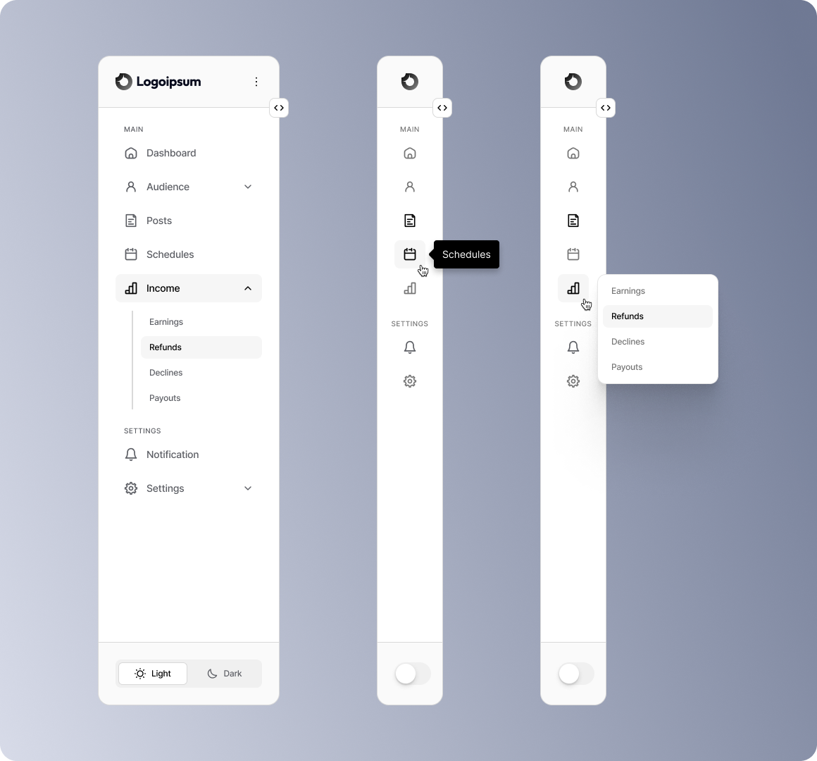 Sidebar For Dashboard in Light Theme by Ram Chaudhary on Dribbble