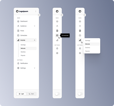 Sidebar For Dashboard in Light Theme amazing design branding ui ui ux ui design webpage