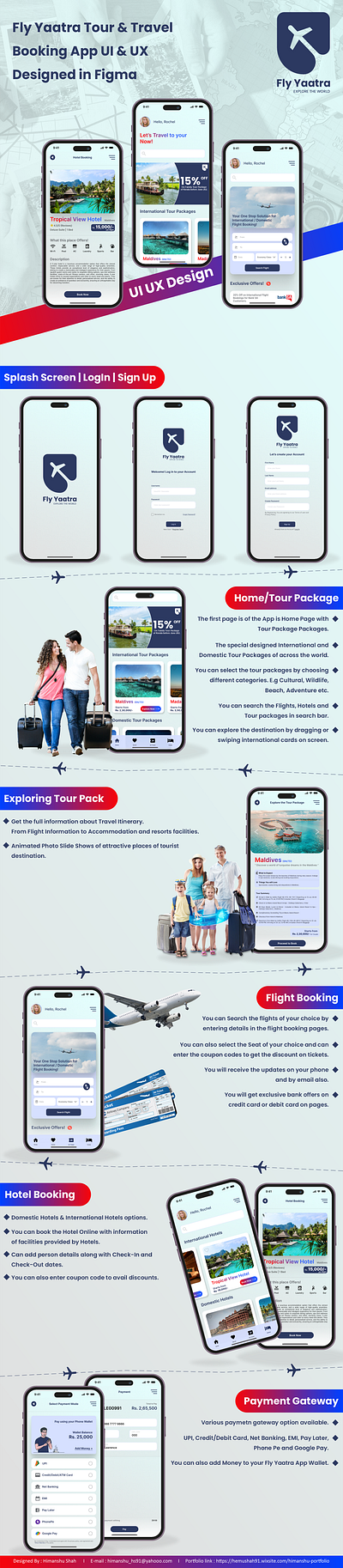Fly Yaatra - Travel App UI/UX Design app branding design figma graphic design ios prototyping tourism travel ui uiux user interface wireframing