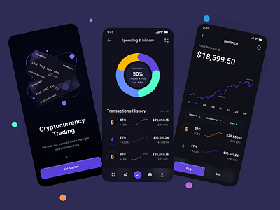 Crypto wallet - Mobile app blockchain cleen design crypto crypto currency app crypto trading crypto wallet cryptocurrency ethereum exchange finance financial app graphic design ios mobile design mobile ui mobile ui ux design modern design trading ui ux