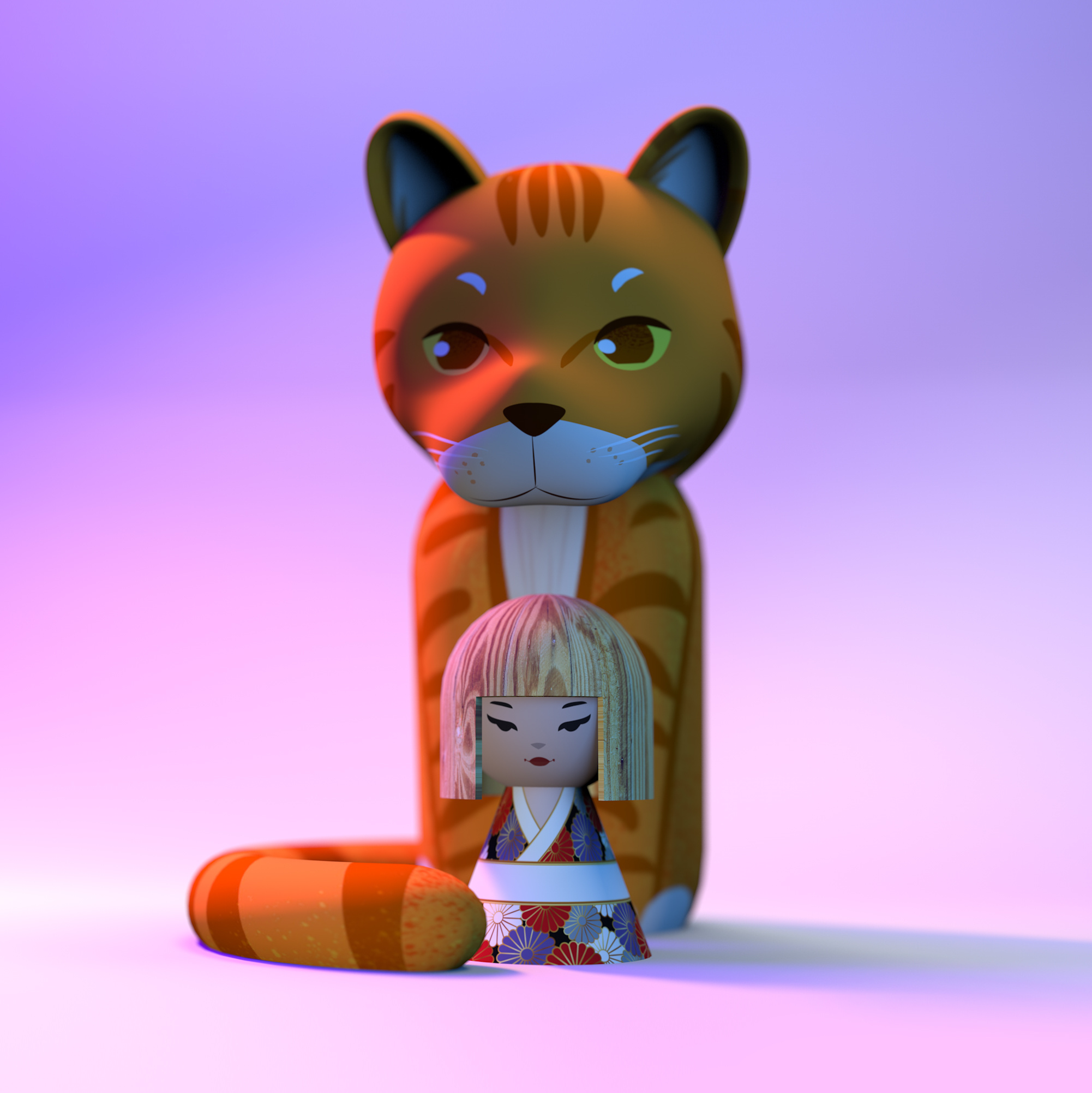 Sweet Ambush 3d c4 c4d cat muse