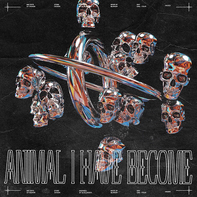 animal i have become (3D Blender poster) 3d design graphic design illustration typography