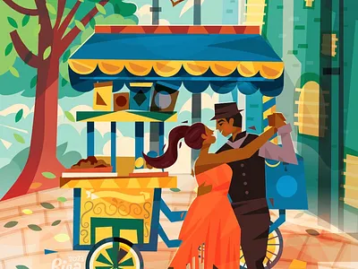 Buenos Aires art background buenos aires character design flat design illustration south america tango vector