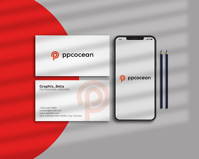 ppcocean Logo.. modern logo design p letter logo