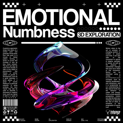 Emotional Numbness (3D Poster) 3d design graphic design illustration typography