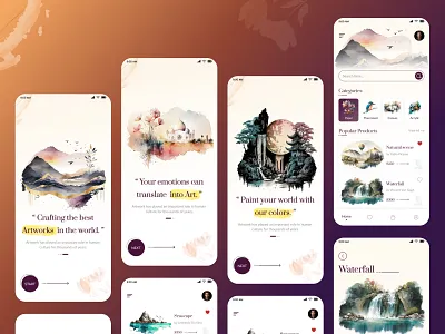 App UI - Paint Concept. app branding concept creative design home nature new oil painitng treanding ui ui design uidesign white
