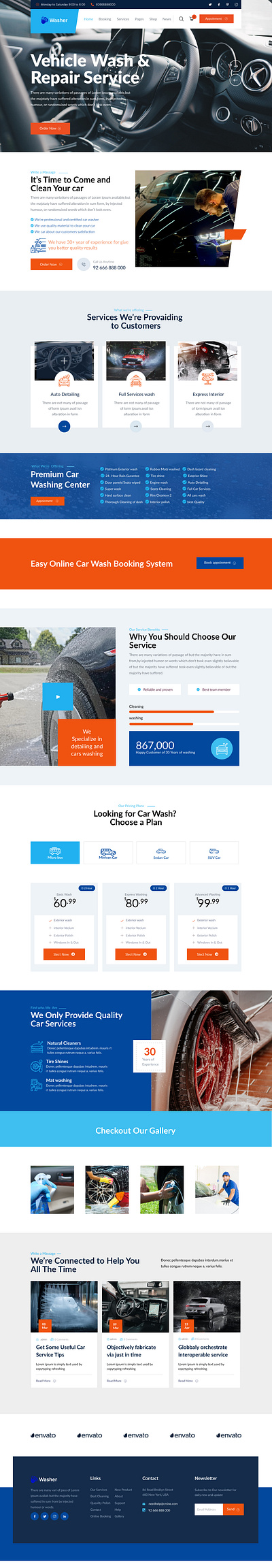 Landing Page Car Wash design - 1 branding desh design logo typography ui ux