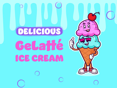 Mascot Ice Cream logo design 🤗 abstract logo marks ai brand branding character combination mark emblem flat design graphic design groovy ice cream illustration logo mascot mascots logo monogram ui ux vector wordmark