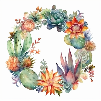 Desert Cactus Watercolor Western Clipart plant mom