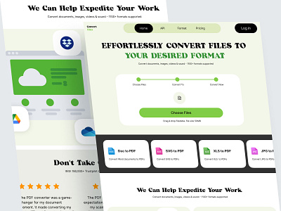 Convert Files - Landing Page document website jpg landing landing page pdf ui uiux ux web design web document web landing website website design
