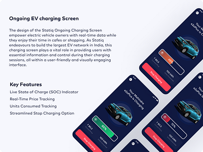 Ongoing EV charging screen app design design ev charging illustration soc screen ui ux vector