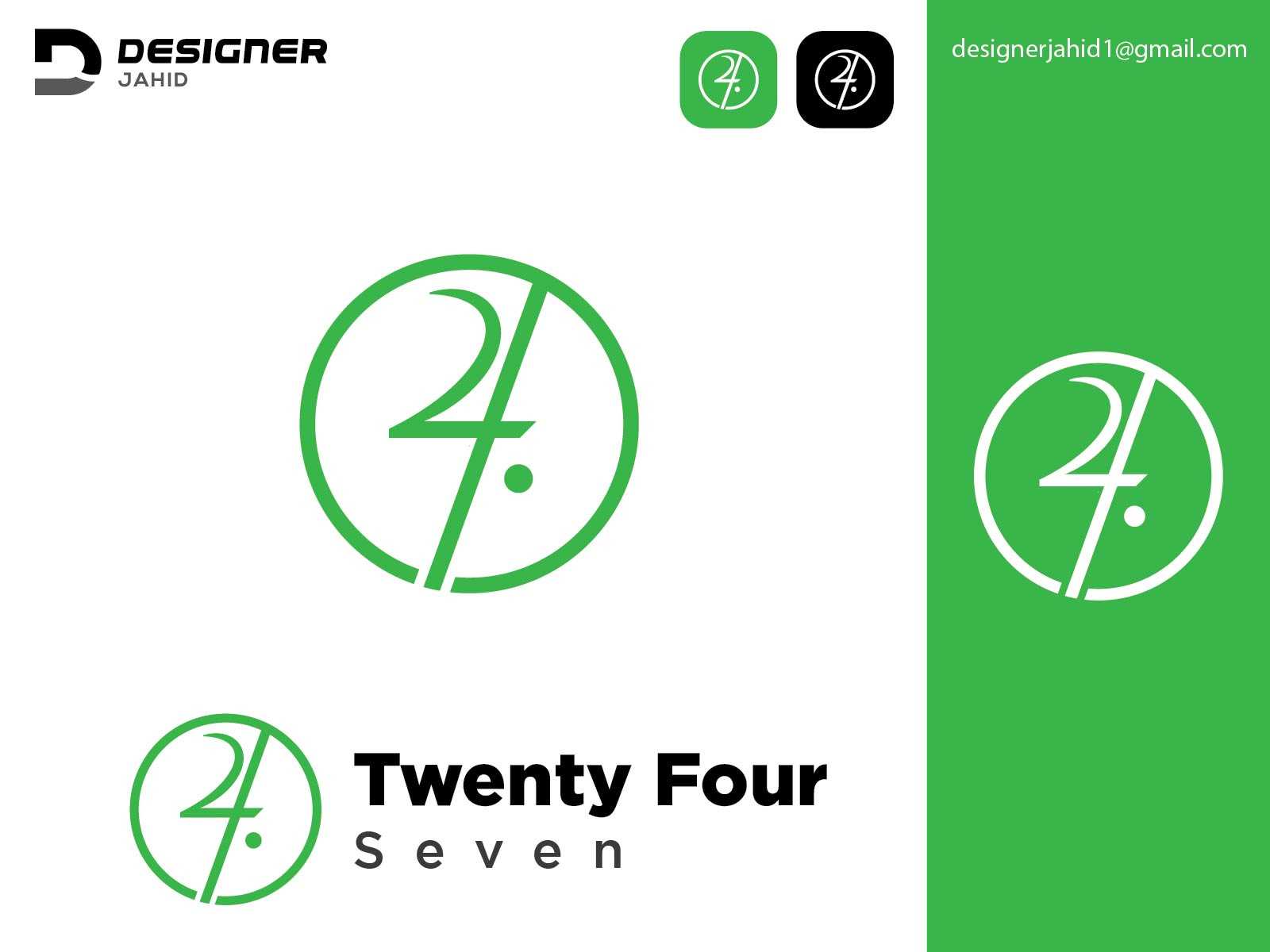 Twenty Four Seven 2 4 7 Letter Creative Modern Monogram Logo by