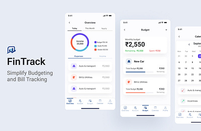 FinTrack - Simplify Budgeting and Bill Tracking app design budgetingapp design fintech ui ui design ux ux design