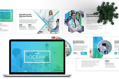 Ocean Business Presentation Template agency animation business creative design graphic design modern powerpoint presentation typography ui unique