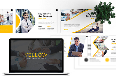 Yellow Business Presentation Template agency animation business creative design graphic design modern powerpoint presentation typography ui unique