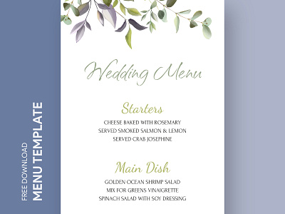 Wedding Menu Card Free Google Docs Template bachelor bachelorette bride cafe coffee docs document google groom luncheonette menu print printing restaurant template templates wedding word