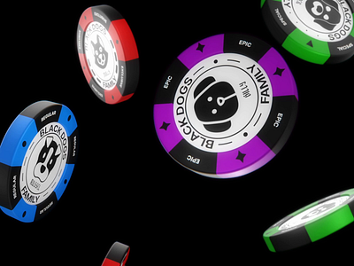 NFT Tokens for Black Dogs 3d animation blender crypto dao design epic exclusive fancy loop motion graphics nft oz plastic token