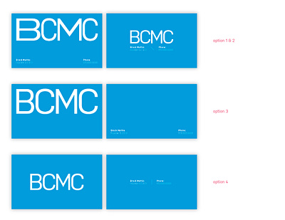 BCMC Logo / Card Options branding design illustrator logo typography