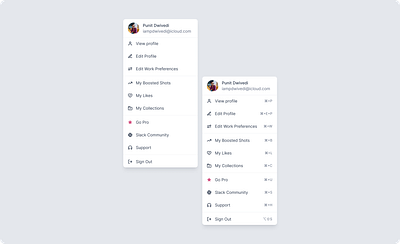 Dazzling 🤩 New Look of The Revamped Dribbble Profile Dropdown 3d branding clean daily ui dailyui design dribbble dropdown elegant figma iconography illustration logo minimal modern product design simplicity ui ux