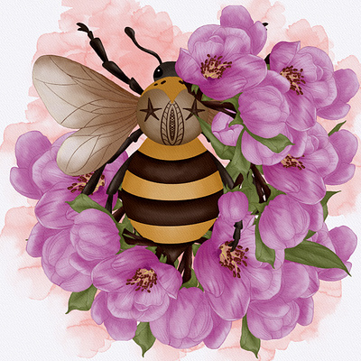 Bee Flowers animation branding design graphic design greeting cards illustration logo notebooks and more. ui ux vector