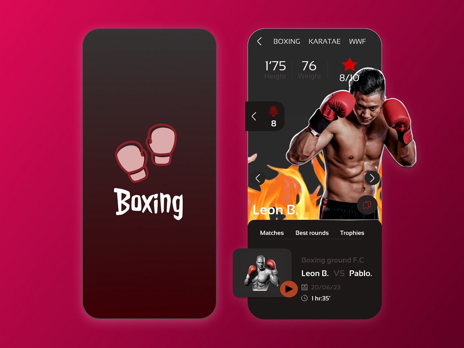 Boxing App UI/UX Design by Imran on Dribbble