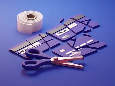 Bank card animation 3d animation b3d bank card blender credit card finance motion saving scissors