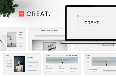 Creat - Minimal & Creative Presentation Template agency business creative design graphic design minimal modern powerpoint presentation typography ui unique