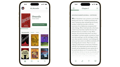 Idea for an ebook reader with a classic look & feek app figma reader ui