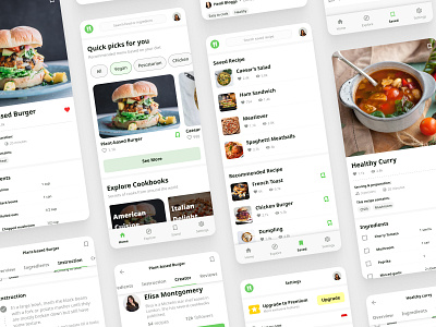 Recipe App Exploration app branding dashboad design food illustration logo mobile mobile app recipe ui ux vegan vegetable website design