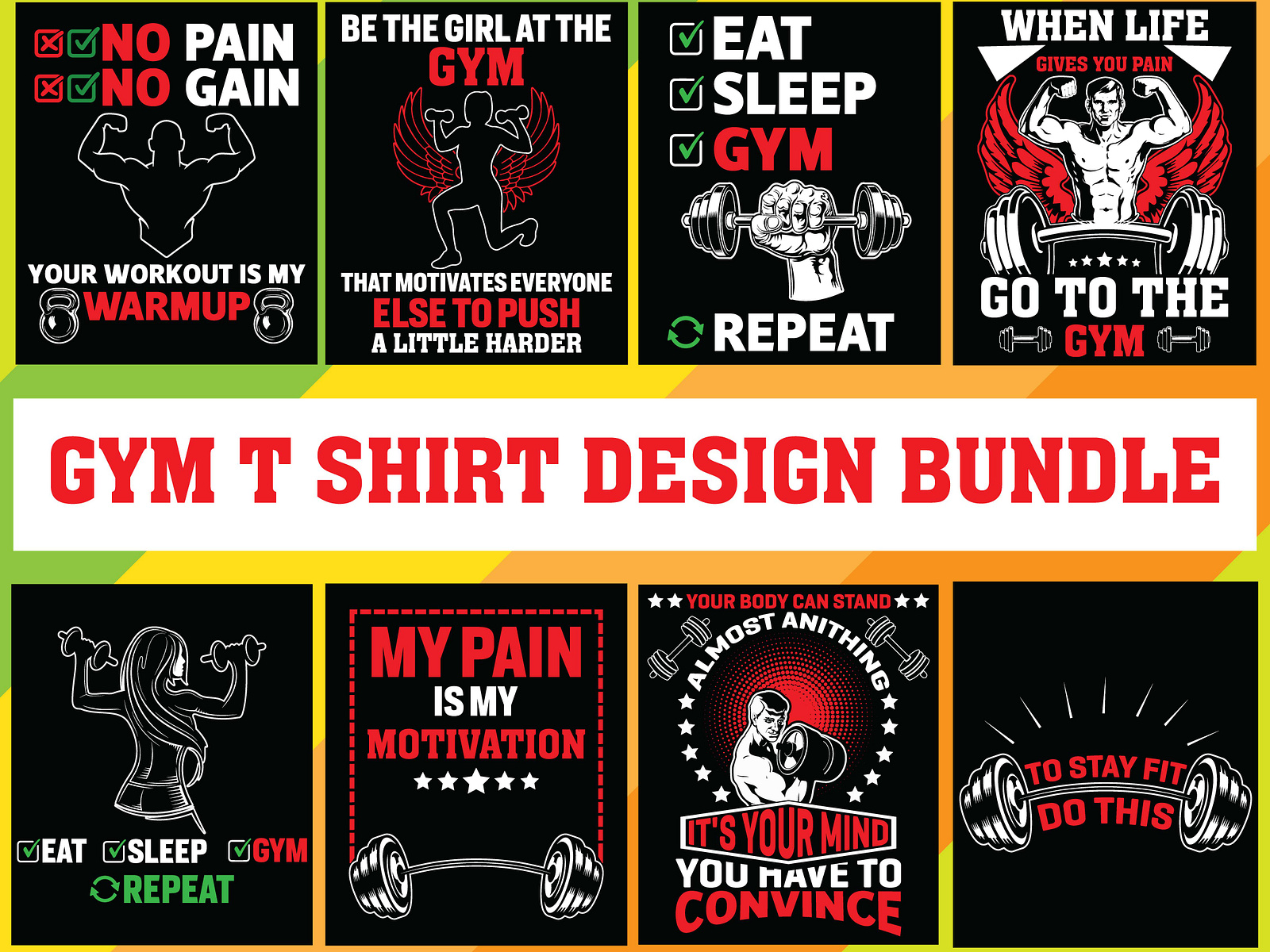 GYM T shirt Design Bundle by S.S Sonali Nazir on Dribbble