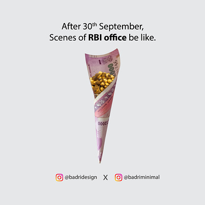 RBI on 2000 Rupee note advertising branding design graphicdesign illustration marketing minimal