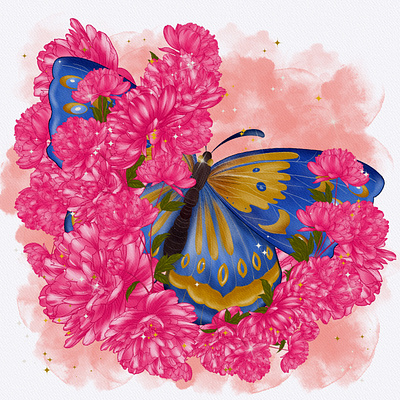 Butterfly Flowers animation branding design graphic design greeting cards illustration logo notebooks and more. ui ux vector