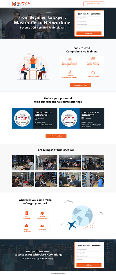 Networking Institute landing page design for lead generation adobe xd landing landing page ui user interface design web design website